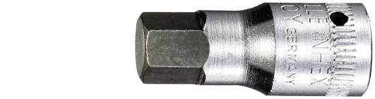 Nahaufnahme eines Innensechskant-Bits mit Metallgehäuse und 'INHEX GERMANY'-Prägung, zeigt Werkzeug zur Schraubmontage.