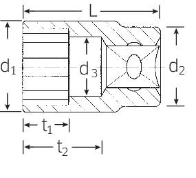 Stahlwille 50 9 03010009 Außen-Doppelsechskant Steckschlüsseleinsatz 9mm 1/2" (12.5 mm)