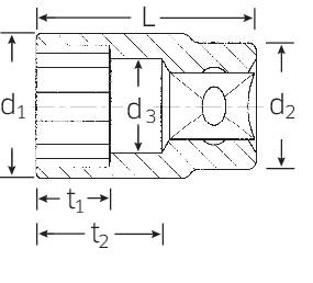 Stahlwille 50 13 03010013 Außen-Doppelsechskant Steckschlüsseleinsatz 13 mm 1/2" (12.5 mm)