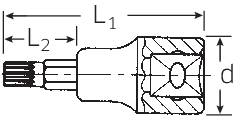 Stahlwille 54 X M 5 03060005 Innen-Vielzahn (XZN) Steckschlüssel-Bit-Einsatz M5 1/2" (12.5 mm)