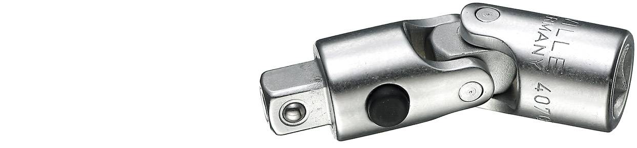 Ein universelles Gelenkwerkzeug aus Metall, das zur Übertragung von Drehbewegungen bei verschiedenen Winkeln dient.