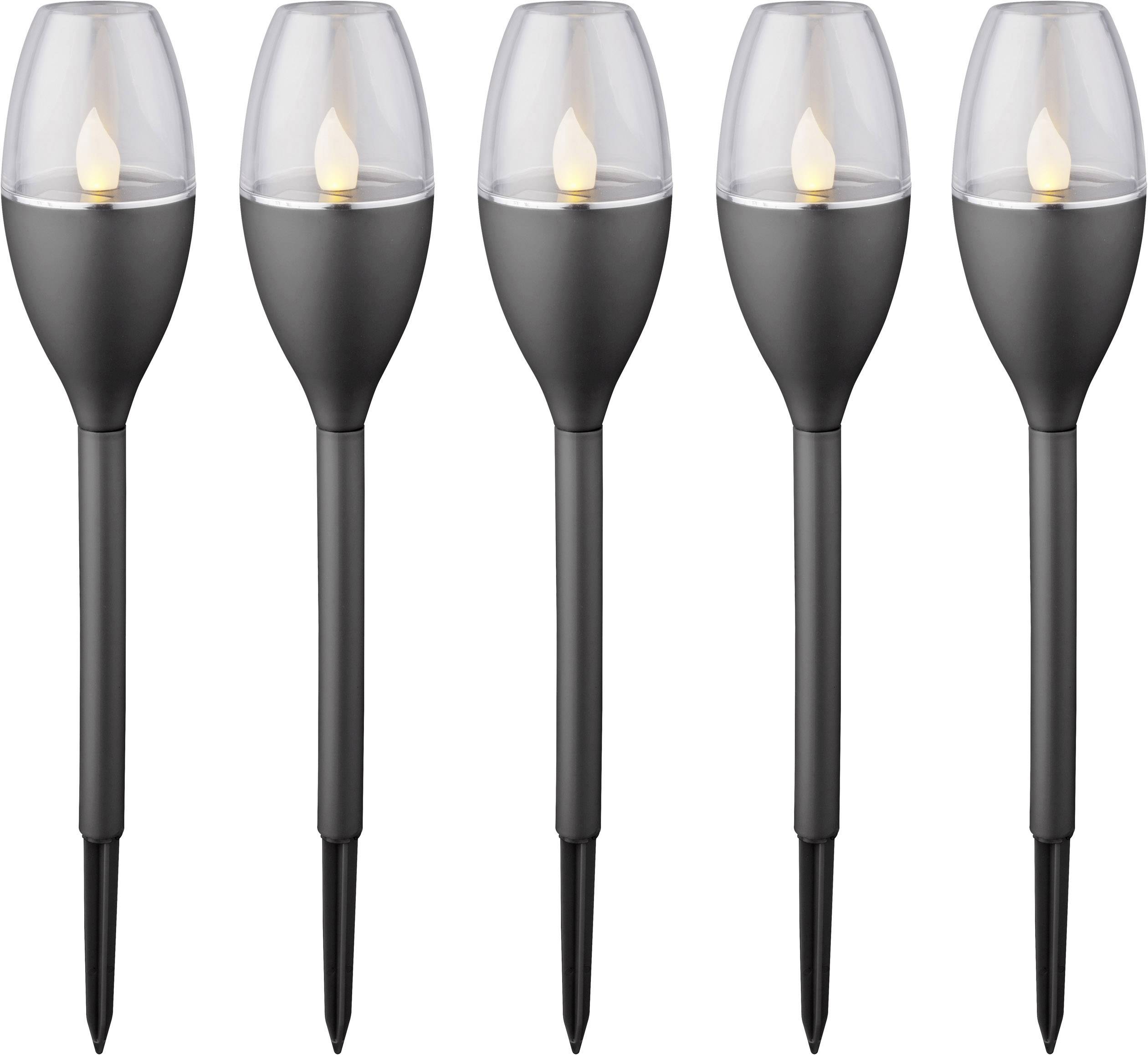 Polarlite Solar-Gartenleuchte Mataro 5er Set 0.25W Schwarz