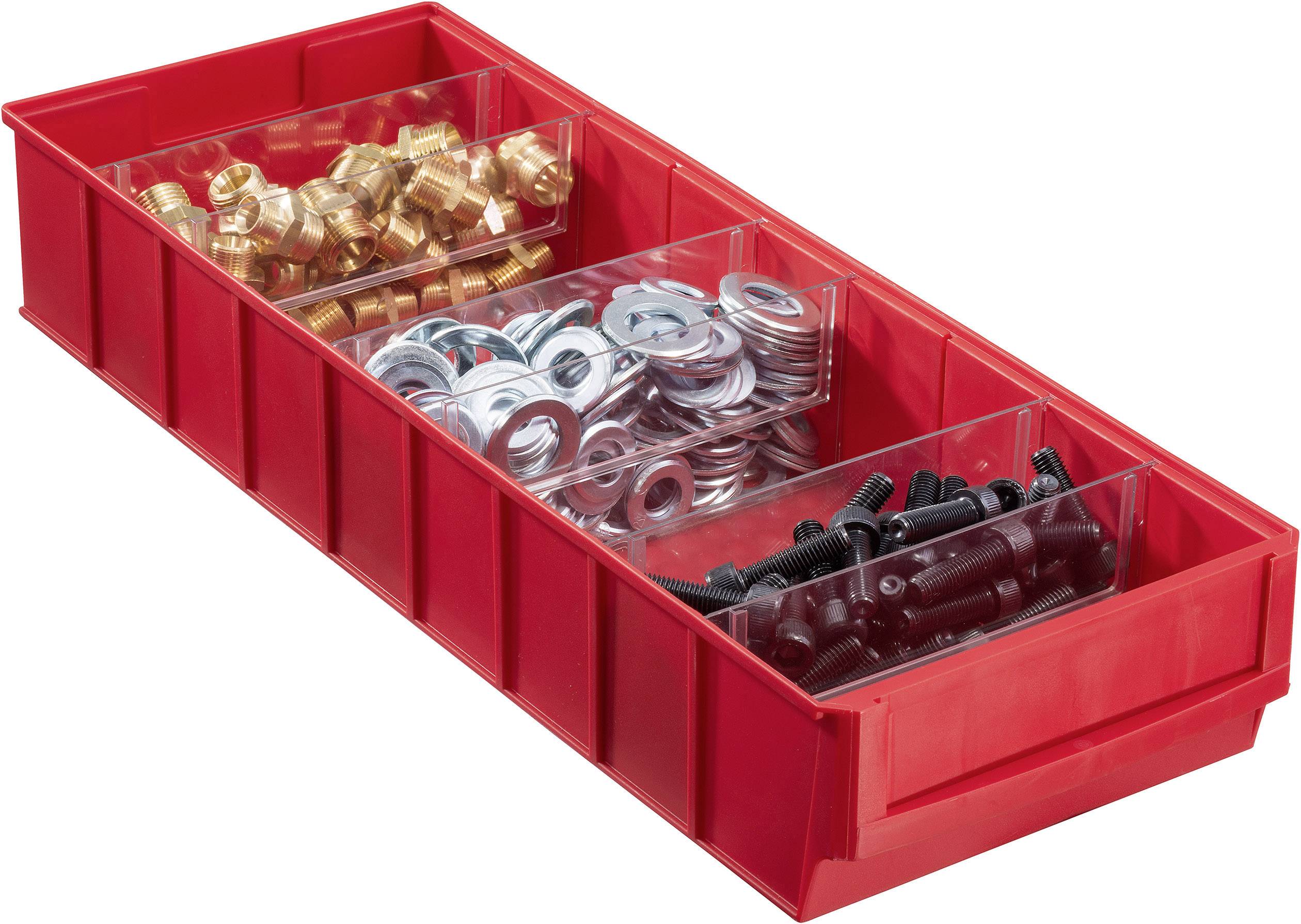 Allit 456571 Sichtlagerkasten (L x B x H) 500 x 185 x 81 mm Rot 1 St.