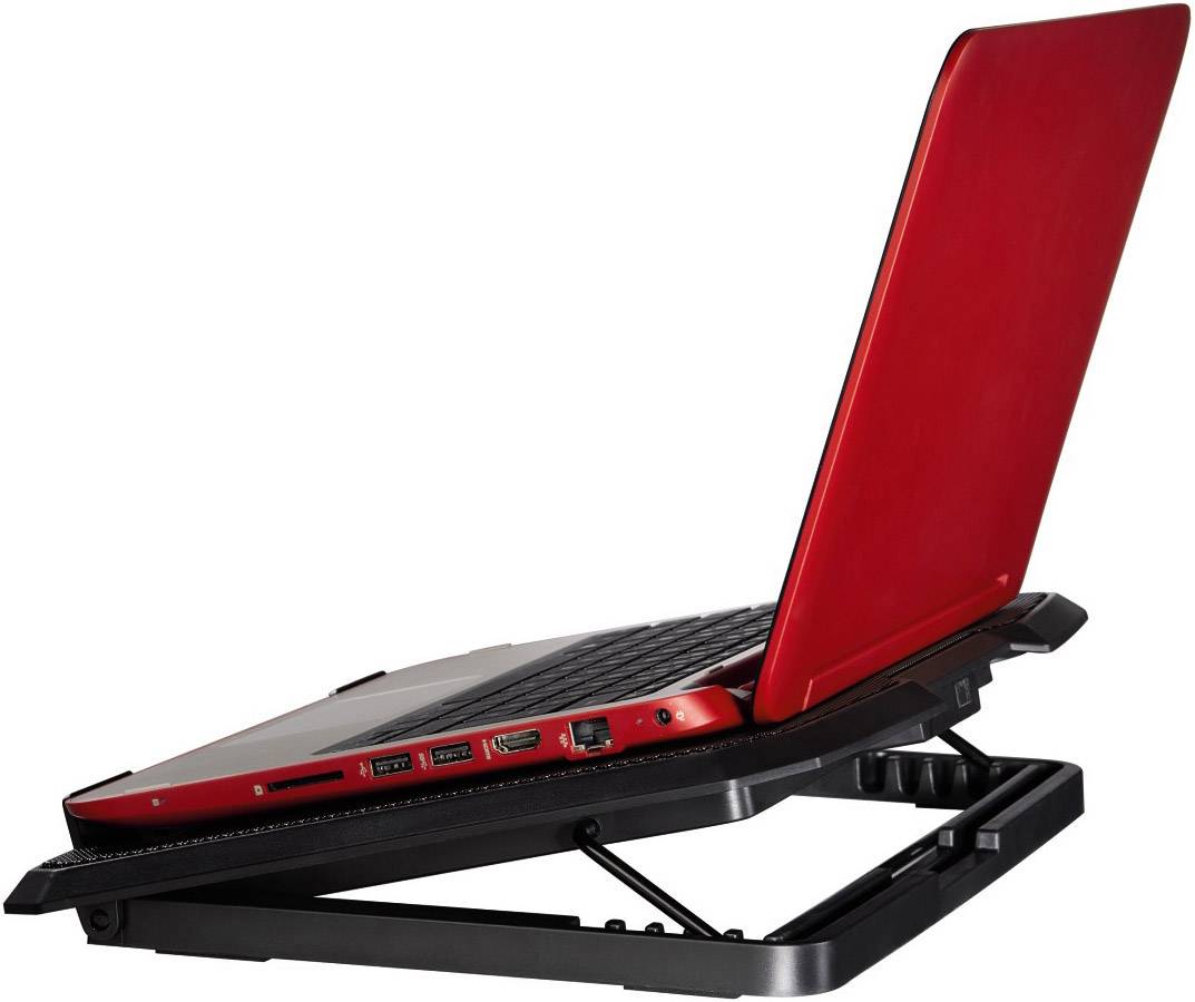 Hama Black Notebook-Ständer mit Kühlfunktion neigbar