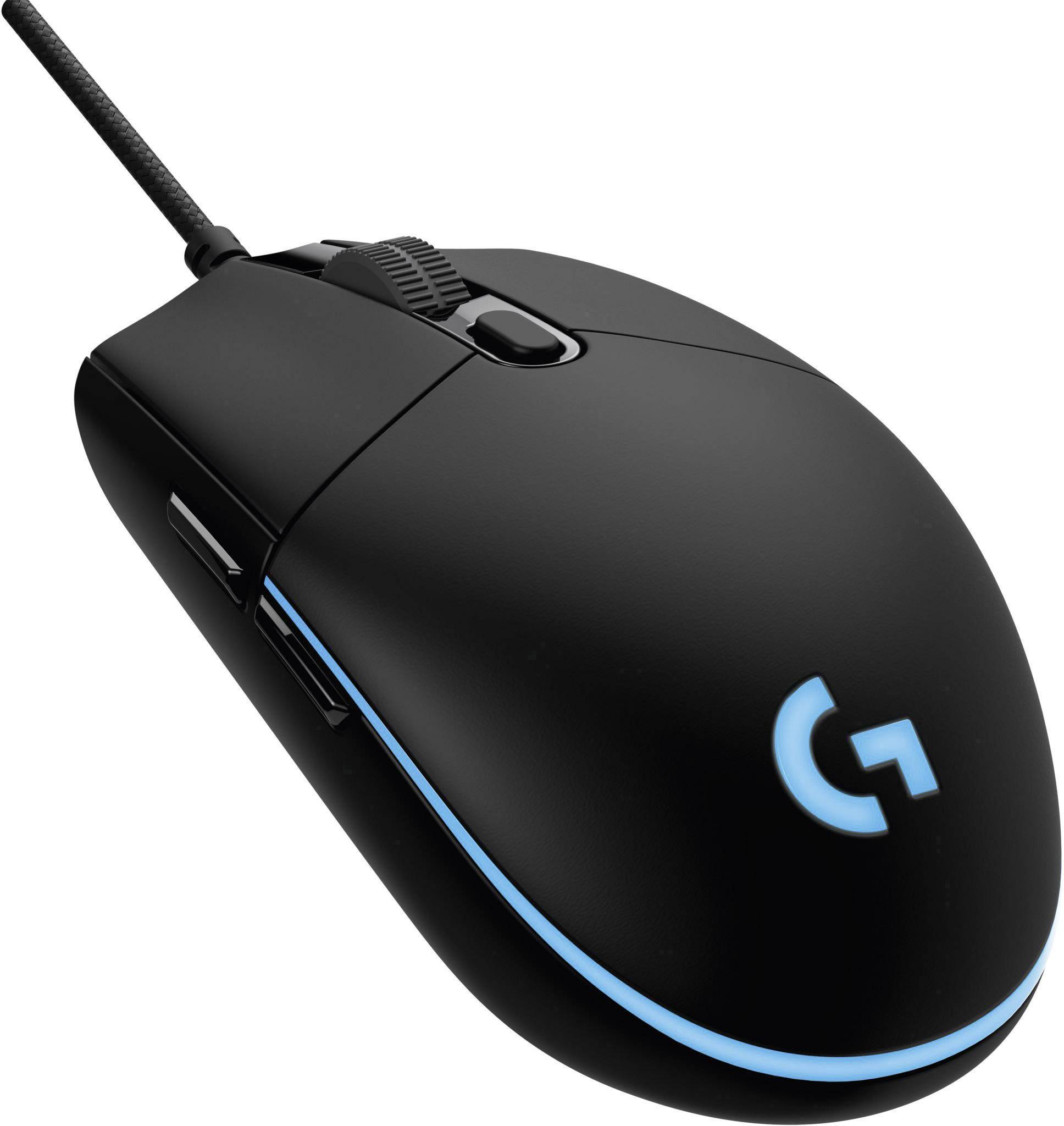 Logitech Gaming G PRO Gaming-Maus USB Optisch Schwarz 6 Tasten 12000 dpi Beleuchtet, Integriertes Scrollrad