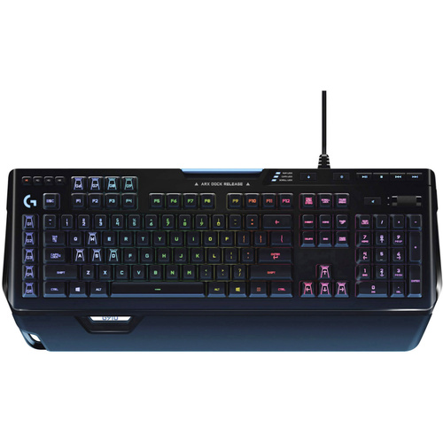 Logitech Gaming G910 Orion Spectrum USB Gaming-Tastatur Deutsch, QWERTZ Schwarz Beleuchtet, Handballenauflage
