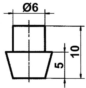 Gerätefuß rund, schraubbar Schwarz (Ø x H) 9mm x 10mm