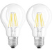 Osram 4052899972162 LED EEK E (A - G) E27 Glühlampenform 6W = 60W Warmweiß (Ø x L) 60mm x 105mm Filament 2St.