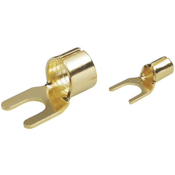TRU Components 1577784 Gabelkabelschuh 2.50mm² Loch-Ø=6mm Unisoliert Gold