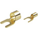 TRU Components 1577785 Gabelkabelschuh 4mm² Loch-Ø=6mm Unisoliert Gold