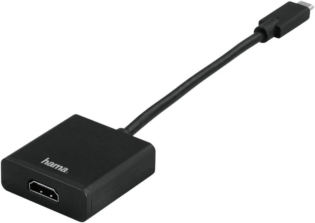Hama 00135726 USB / HDMI Adapter [1x USB-C® Stecker - 1x HDMI-Buchse] Schwarz vergoldete Steckkontakte 10.00 cm