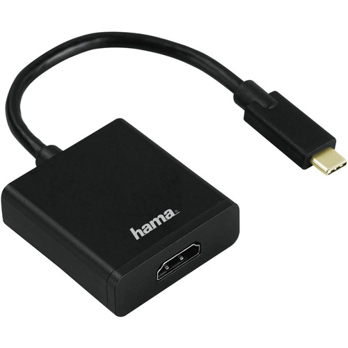 Hama 00135726 USB / HDMI Adapter [1x USB-C® Stecker - 1x HDMI-Buchse] Schwarz vergoldete Steckkontakte 10.00 cm
