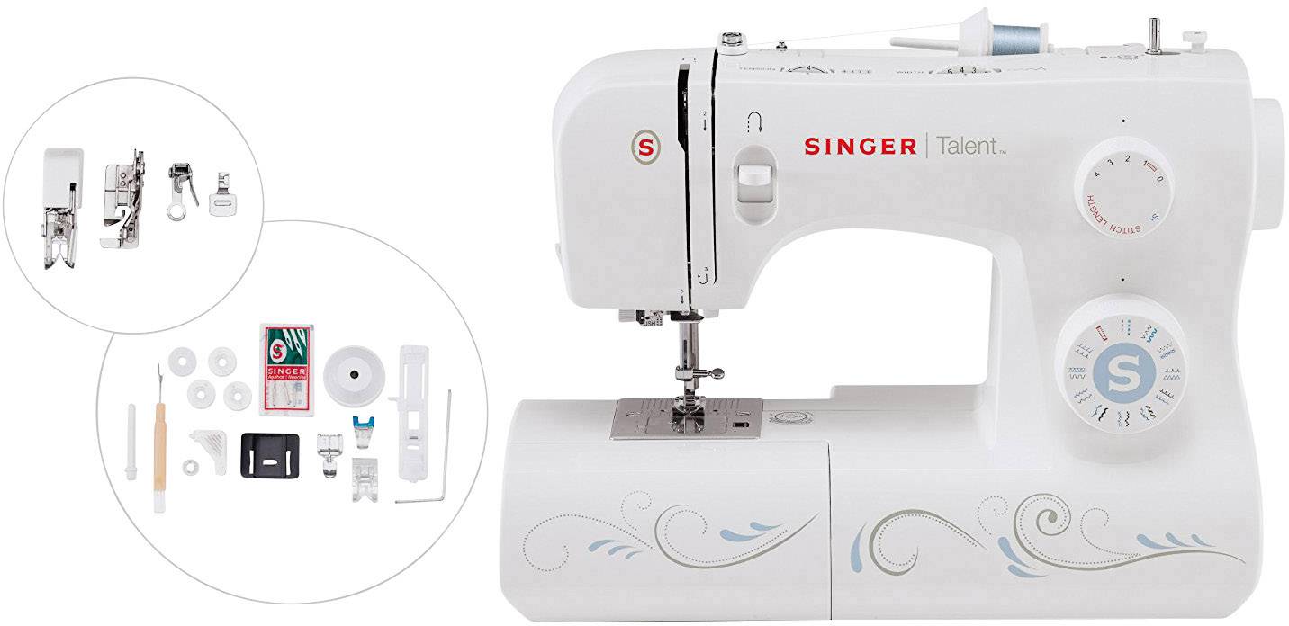 Singer Freiarmnähmaschine Talent 3323 Weiß