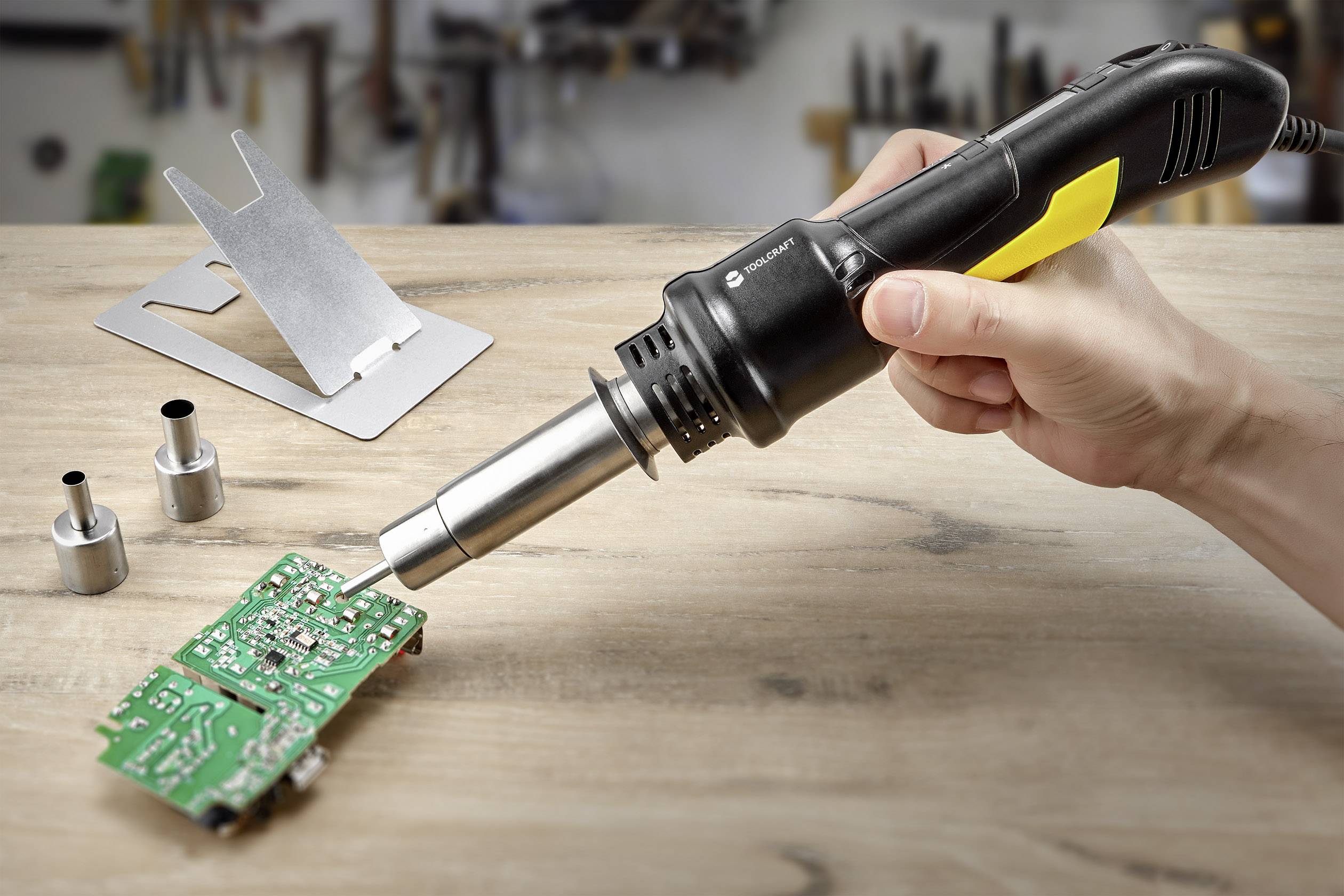 TOOLCRAFT Entlötkolben / SMD Heißluftkolben / Entlöten / Heißluft-Lötpistole 300W 200 bis