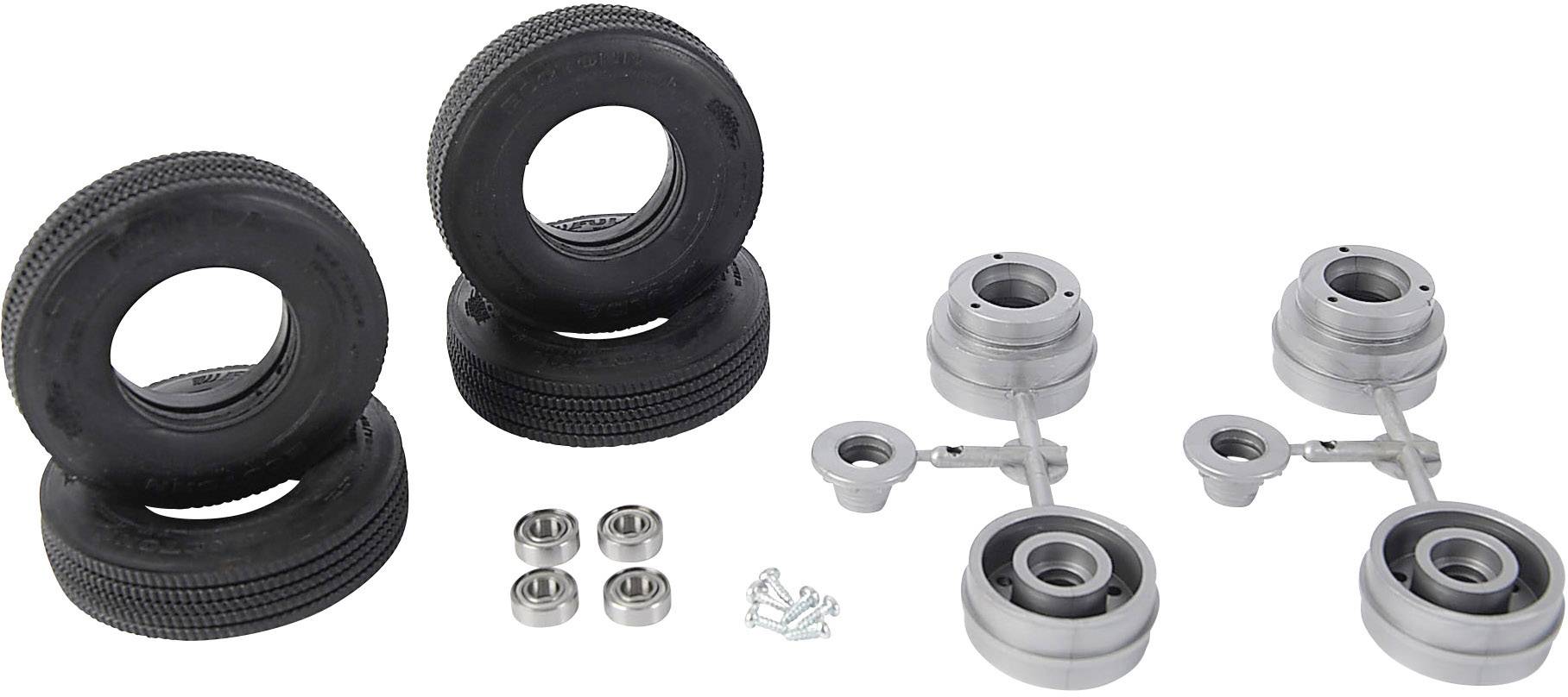 Carson Modellsport 1:14 LKW-Auflieger Kompletträder Kunststoff Straßenprofil Euro-Optik Silber 1 Paar