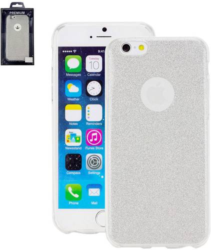 Perlecom Backcover Apple iPhone 7 Silber, Glitzereffekt