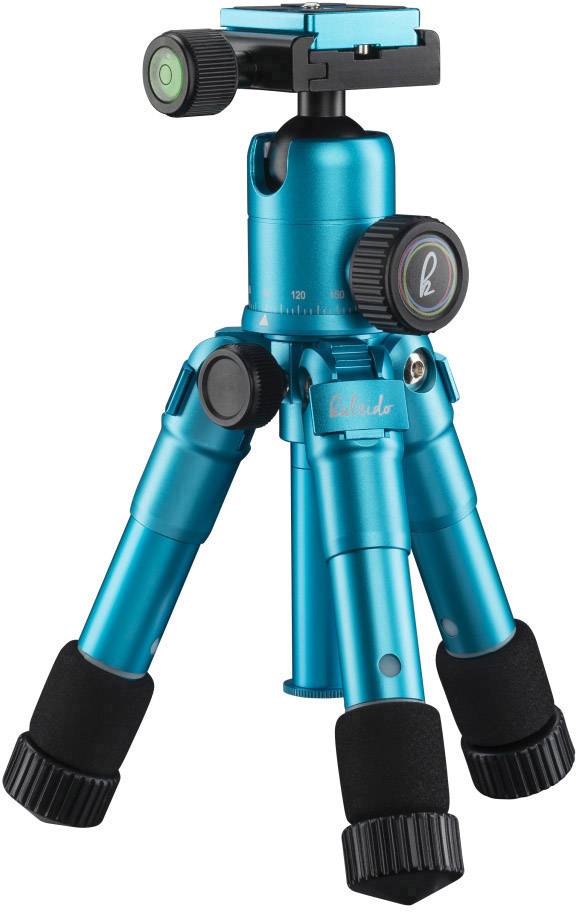 Mantona 21184 Dreibeinstativ 1/4 Zoll, 3/8 Zoll Arbeitshöhe=17 - 49.5 cm Blau Kugelkopf
