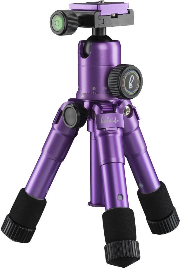 Mantona 21188 Dreibeinstativ 1/4 Zoll, 3/8 Zoll Arbeitshöhe=17 - 49.5 cm Lila Kugelkopf