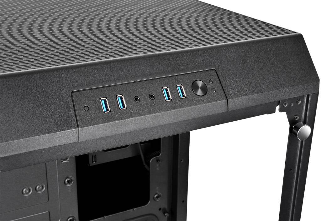 Thermaltake The Tower 900 Full Tower PC-Gehäuse Schwarz 2 Vorinstallierte LED Lüfter, LCS Kompatibel, Seitenfenster