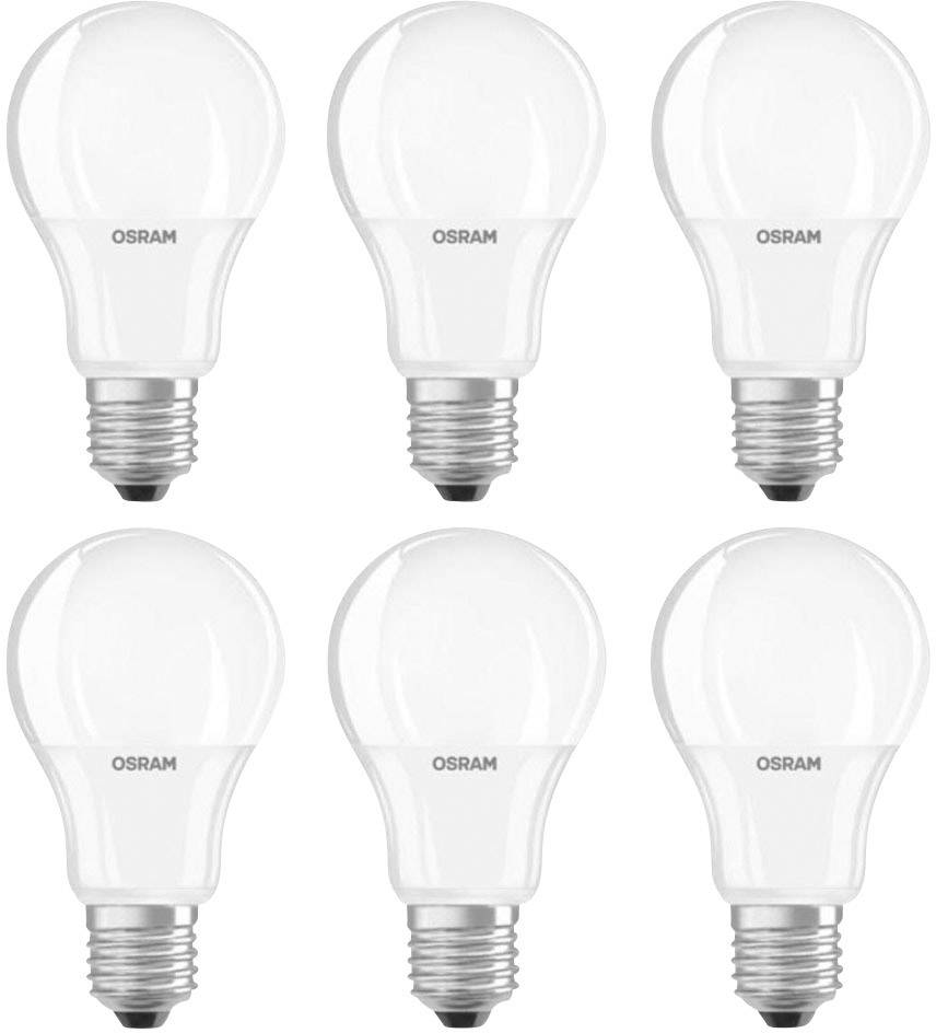 Osram LED EEK A+ (A++ - E) E27 Glühlampenform 9W = 60W Warmweiß (Ø x L) 60mm x 110mm 6St.