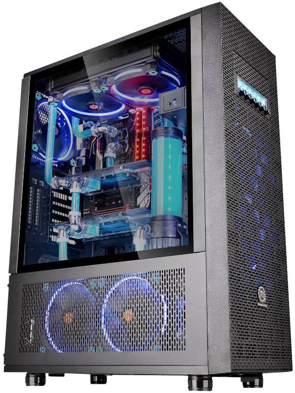 Thermaltake Core X71 TG Full Tower PC-Gehäuse Schwarz 2 Vorinstallierte LED Lüfter, 1 vorinstallierter Lüfter, Seitenfenster