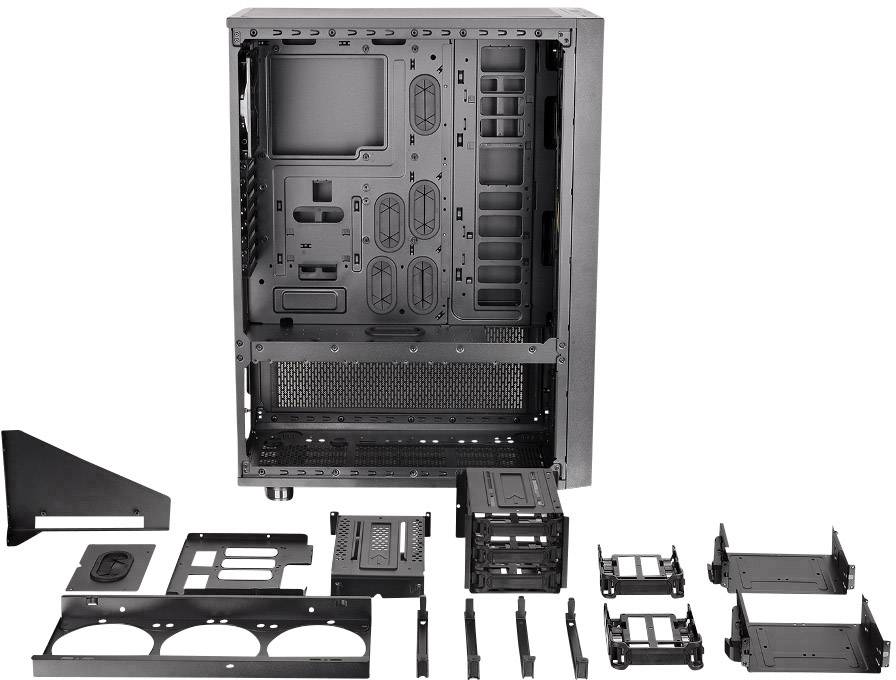 Thermaltake Core X71 TG Full Tower PC-Gehäuse Schwarz 2 Vorinstallierte LED Lüfter, 1 vorinstallierter Lüfter, Seitenfenster