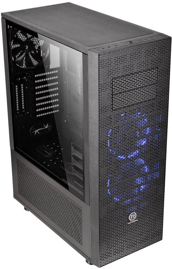 Thermaltake Core X71 TG Full Tower PC-Gehäuse Schwarz 2 Vorinstallierte LED Lüfter, 1 vorinstallierter Lüfter, Seitenfenster