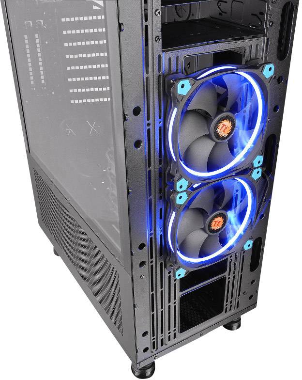 Thermaltake Core X71 TG Full Tower PC-Gehäuse Schwarz 2 Vorinstallierte LED Lüfter, 1 vorinstallierter Lüfter, Seitenfenster