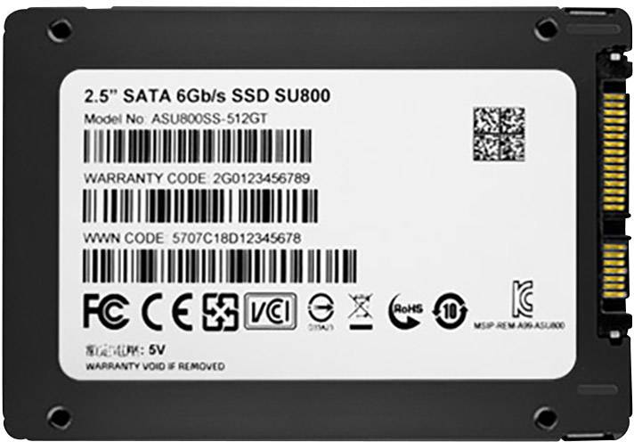 ADATA 512 GB Interne SATA SSD 6.35 cm (2.5 Zoll) SATA 6 Gb/s Retail ASU800SS-512GT-C