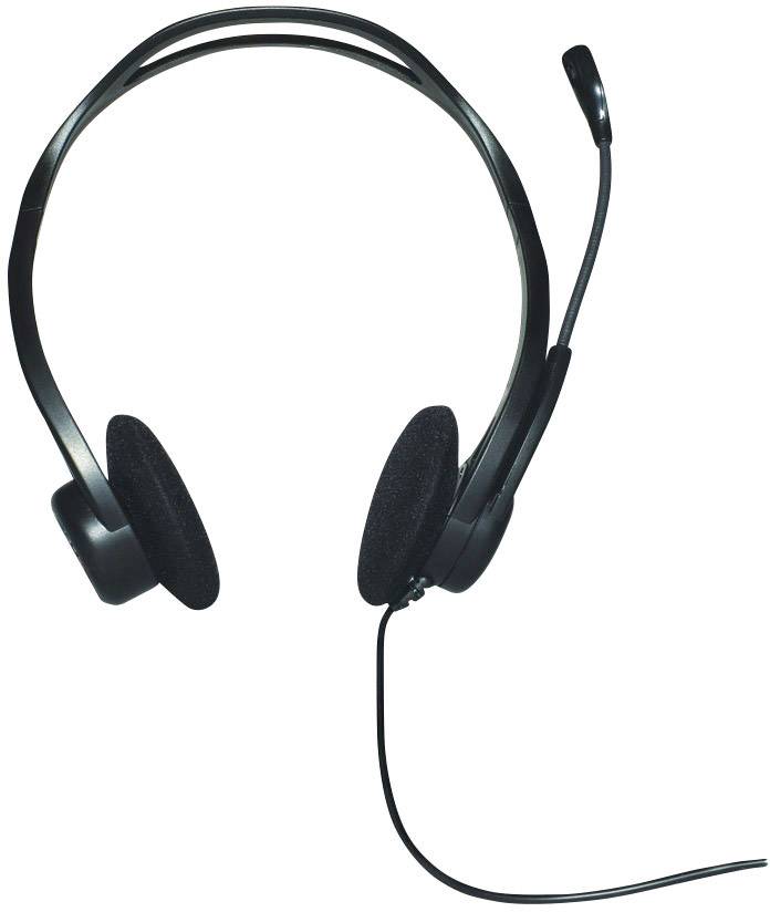 Ein kabelgebundenes Headset mit Mikrofon, geeignet für Telefonanrufe oder Computer-Kommunikation.