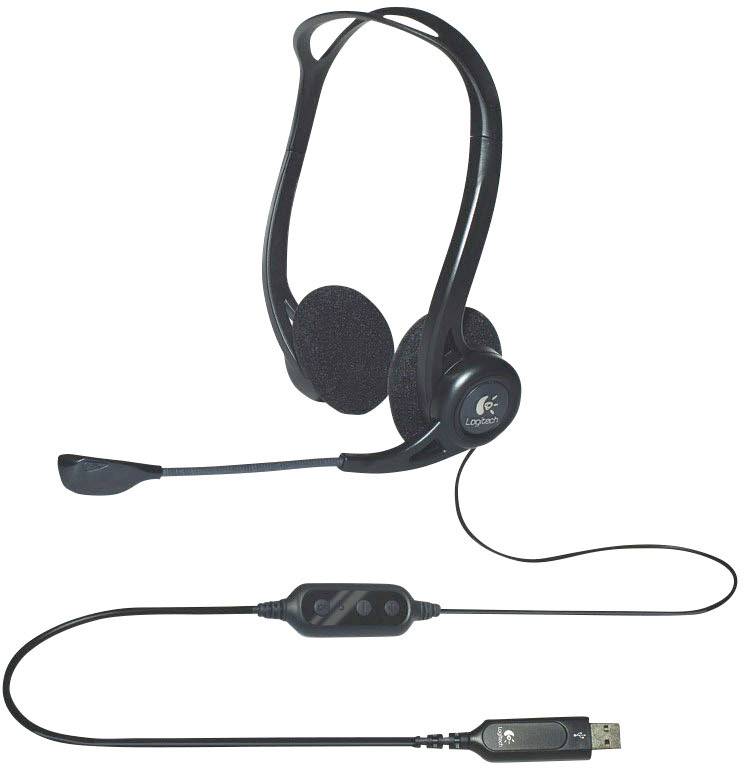 Logitech PC 960 On Ear Headset kabelgebunden Stereo Schwarz Mikrofon-Rauschunterdrückung Lautstärkeregelung, Mikrofon-Stummschaltung Computer