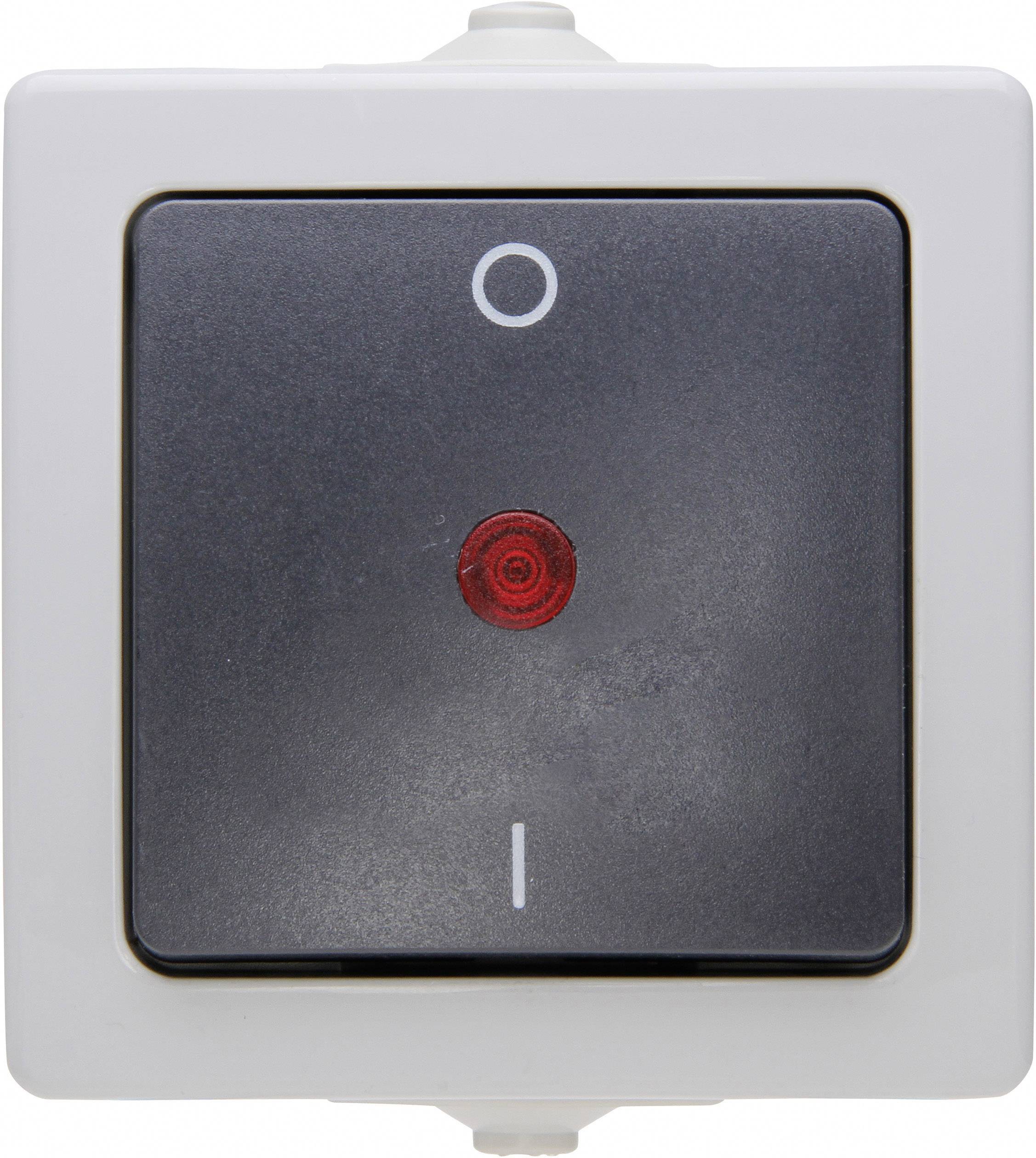 Kopp 565296007 Feuchtraum-Schalterprogramm Ausschalter Nautic Grau 1 St.