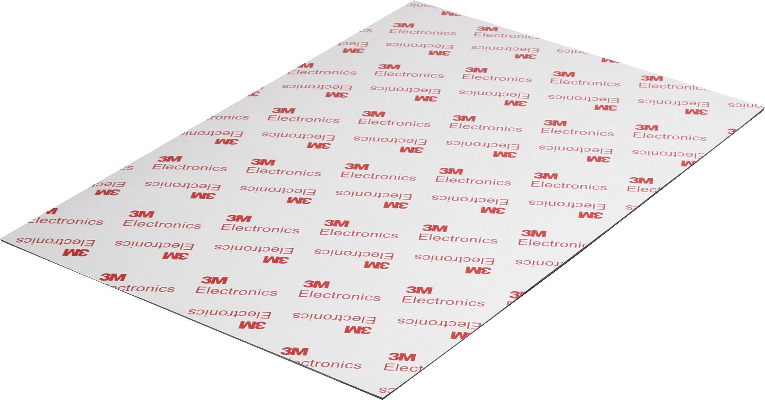 Ein weißes Blatt mit rotem '3M Electronics'-Logo-Muster, gleichmäßig verteilt.