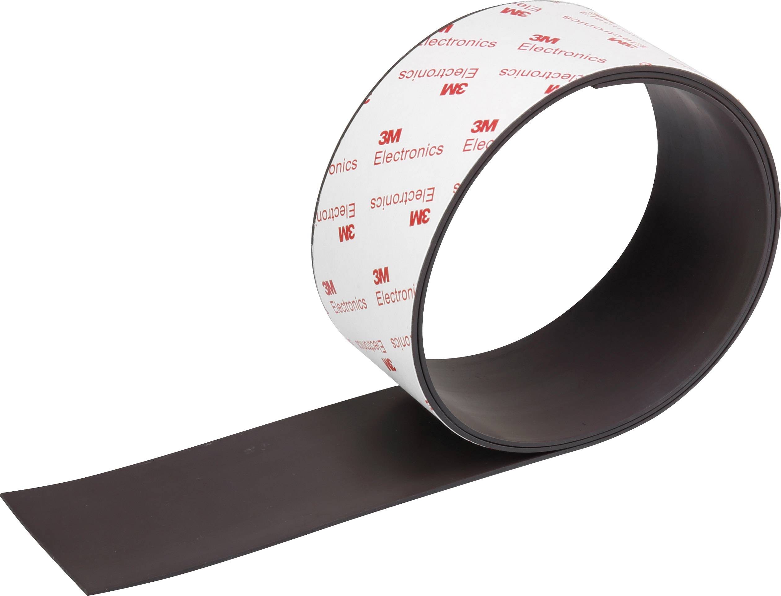 Eine aufgerollte Magnetfolie von 3M Electronics, teilweise abgerollt auf einem weißen Hintergrund.