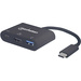 Manhattan 152037 USB / HDMI Adapter [1x USB-C® Stecker - 1x HDMI-Buchse, USB 3.2 Gen 1 Buchse A (USB 3.0), USB-C® Buchse] Schwarz