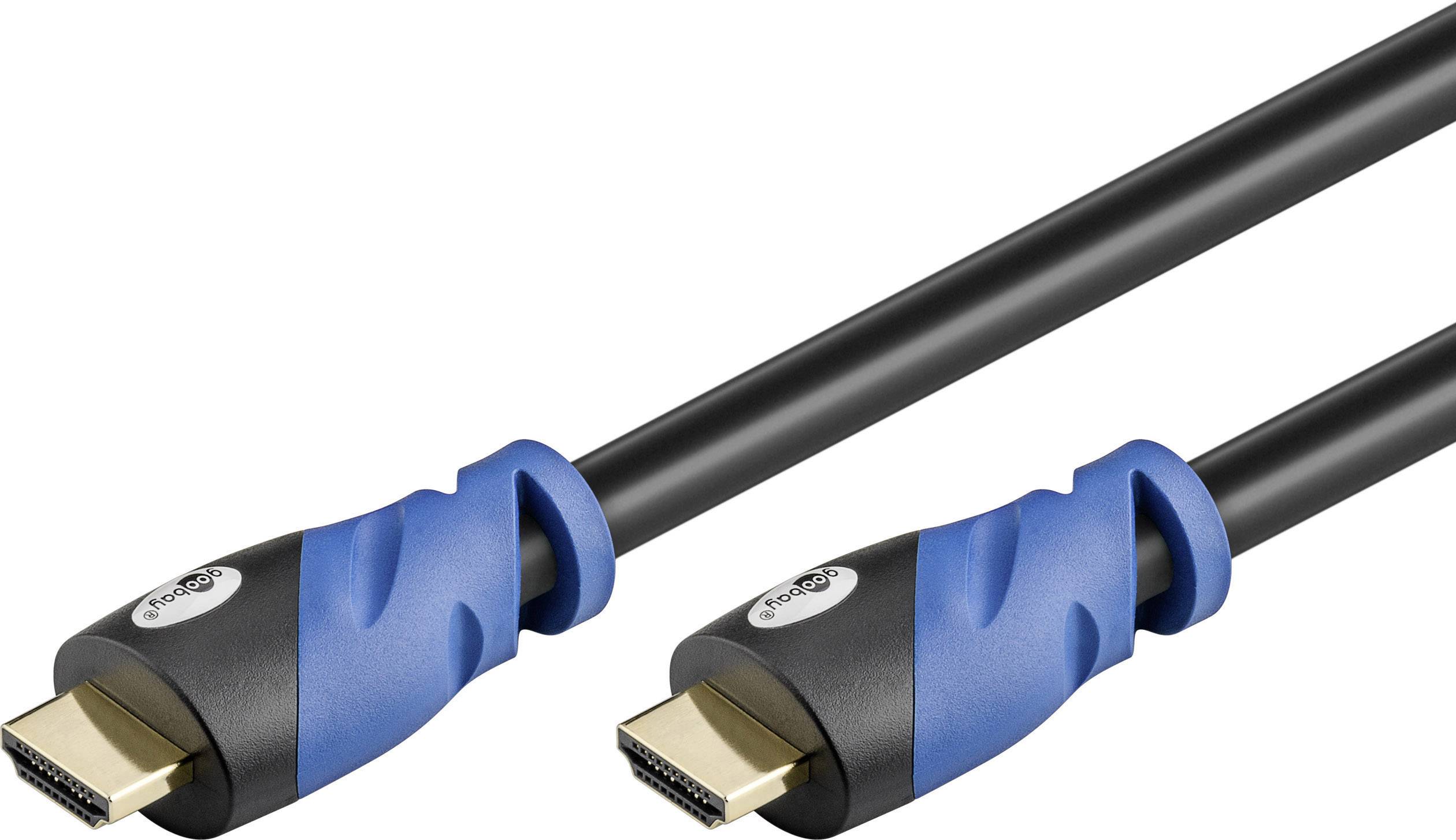 Goobay HDMI Anschlusskabel 5.00 m Schwarz 72320 vergoldete Steckkontakte