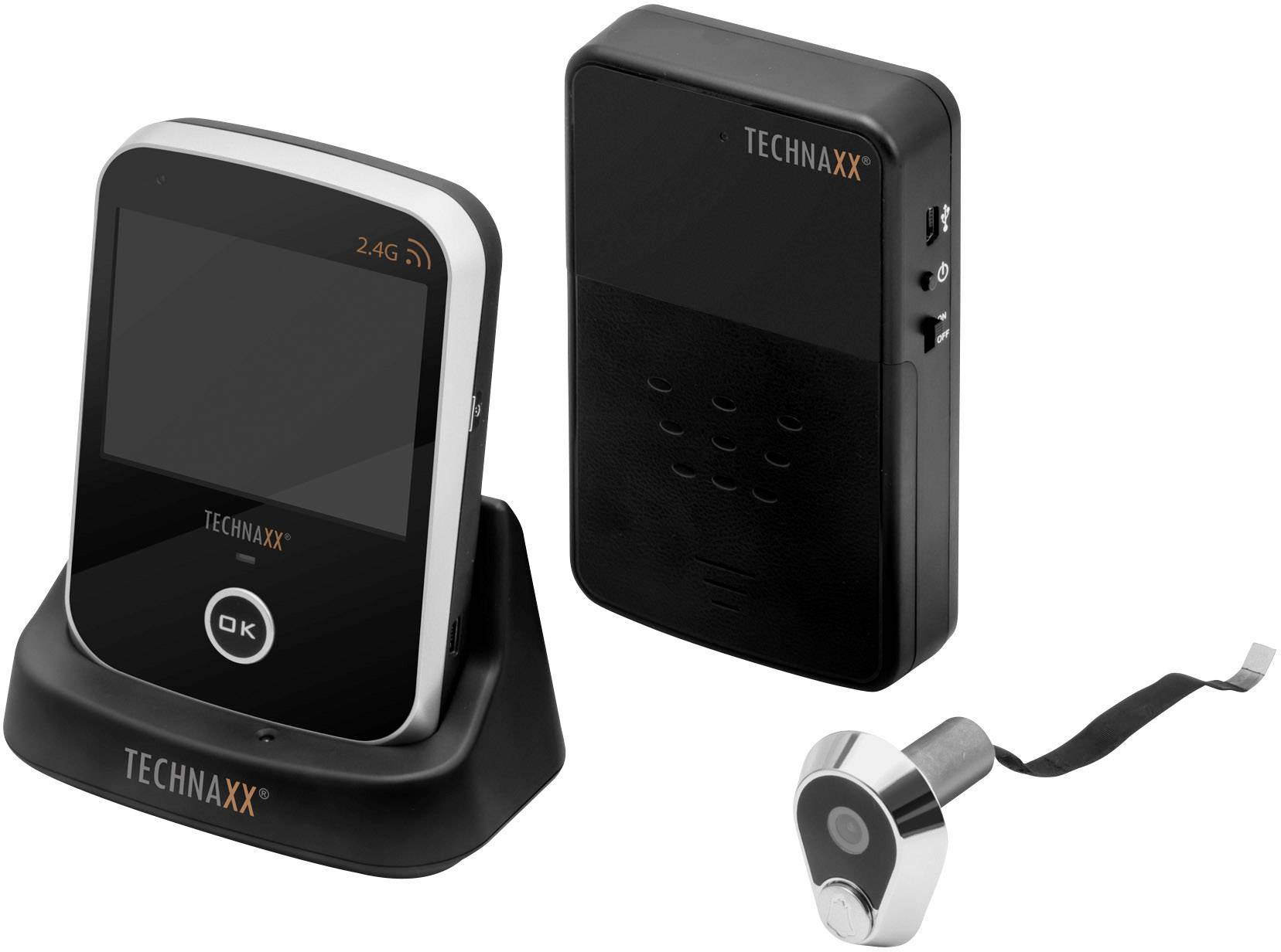 Technaxx TX-75 Video-Türsprechanlage Funk Komplett-Set Schwarz