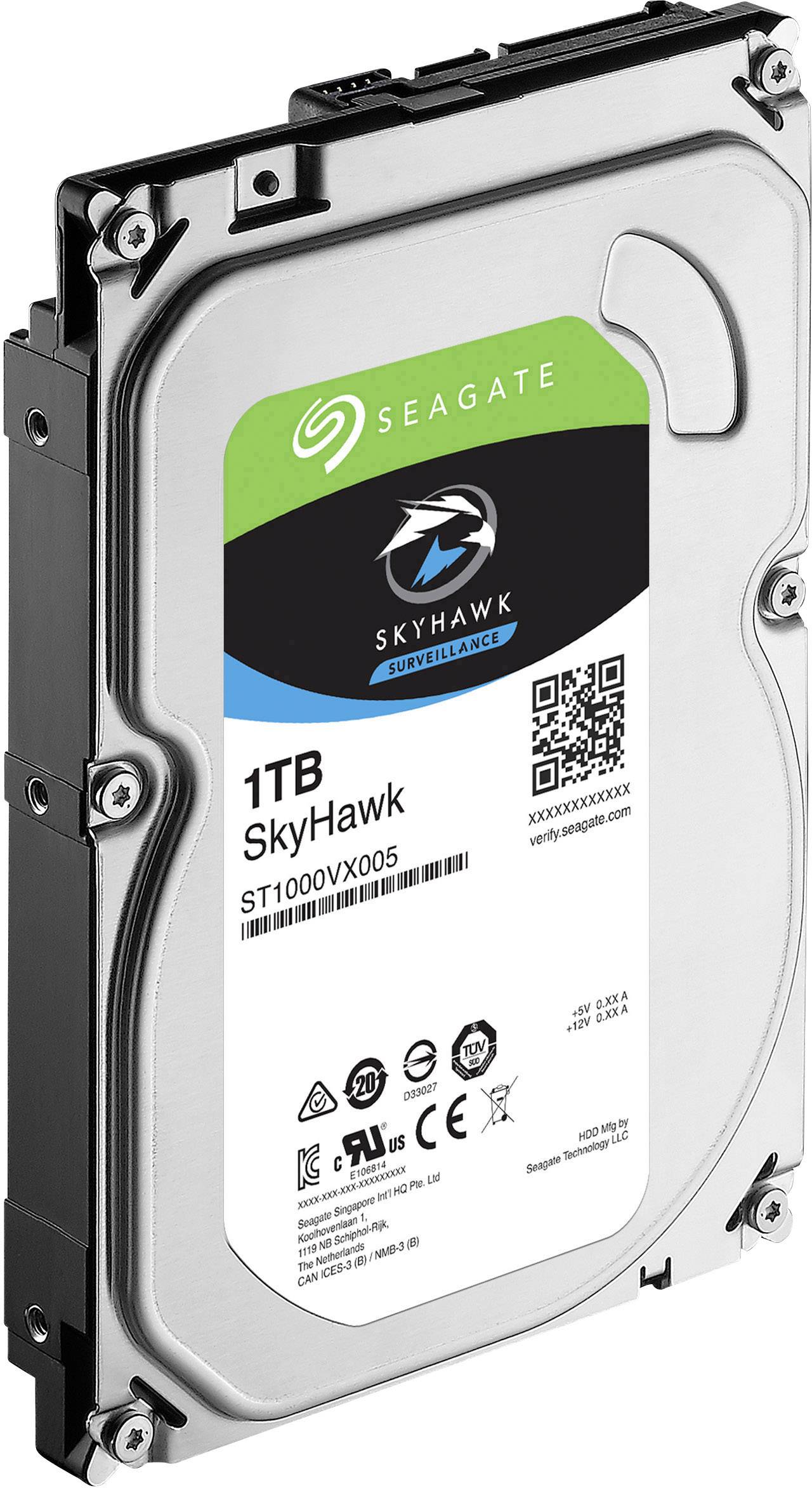 Seagate SkyHawk™ 1TB Interne Festplatte 8.9cm (3.5 Zoll) SATA III ST1000VX005 Bulk