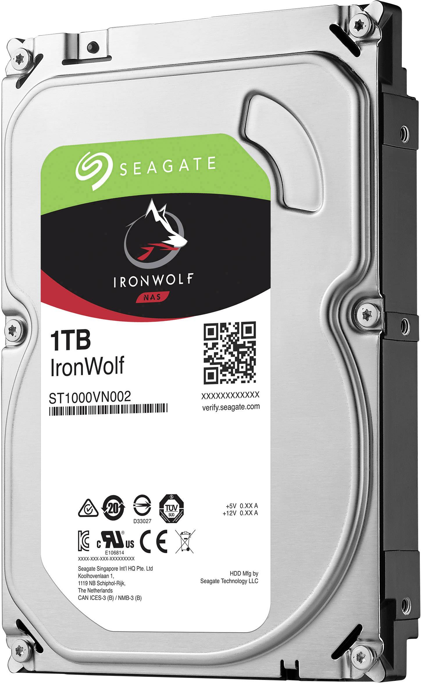Seagate IronWolf™ 1TB Interne Festplatte 8.9cm (3.5 Zoll) SATA III ST1000VN002 Bulk