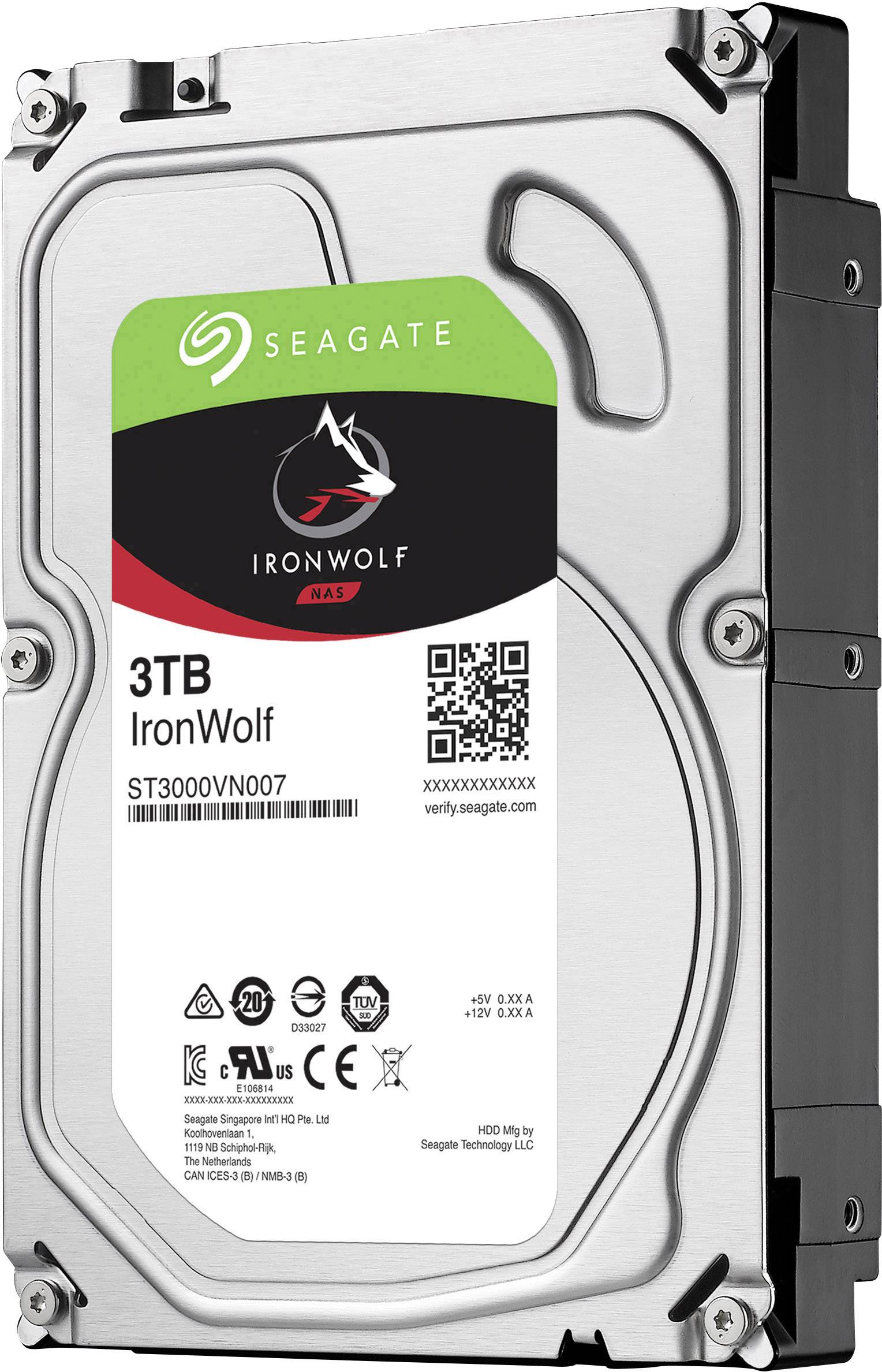 Seagate IronWolf™ 3TB Interne Festplatte 8.9cm (3.5 Zoll) SATA III ST3000VN007 Bulk