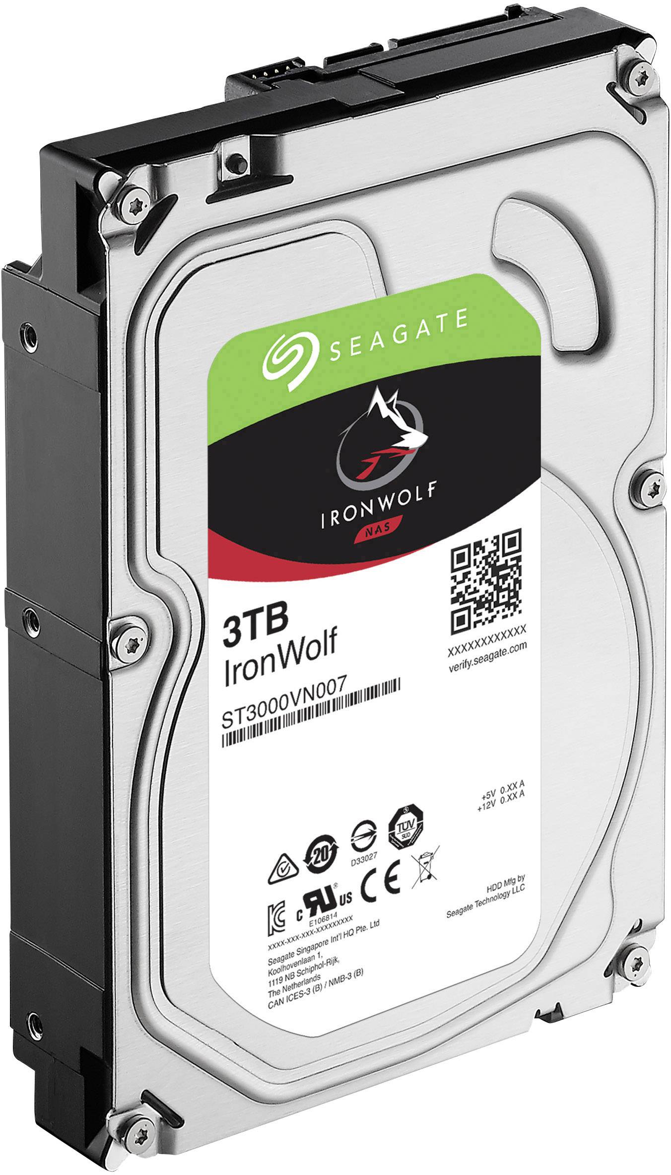 Seagate IronWolf™ 3TB Interne Festplatte 8.9cm (3.5 Zoll) SATA III ST3000VN007 Bulk