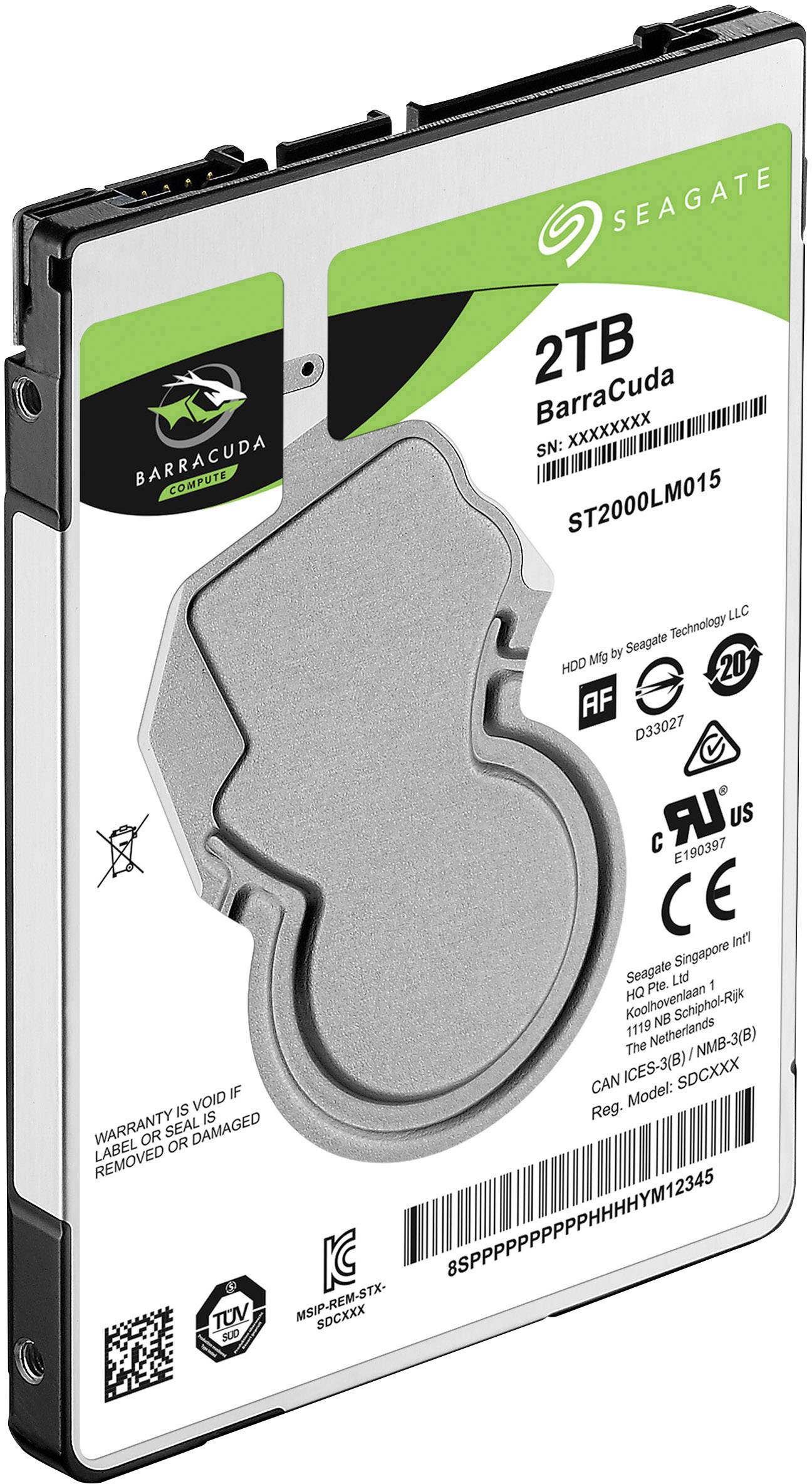 Seagate BarraCuda® 2TB Interne Festplatte 6.35cm (2.5 Zoll) SATA 6 Gb/s ST2000LM015 Bulk