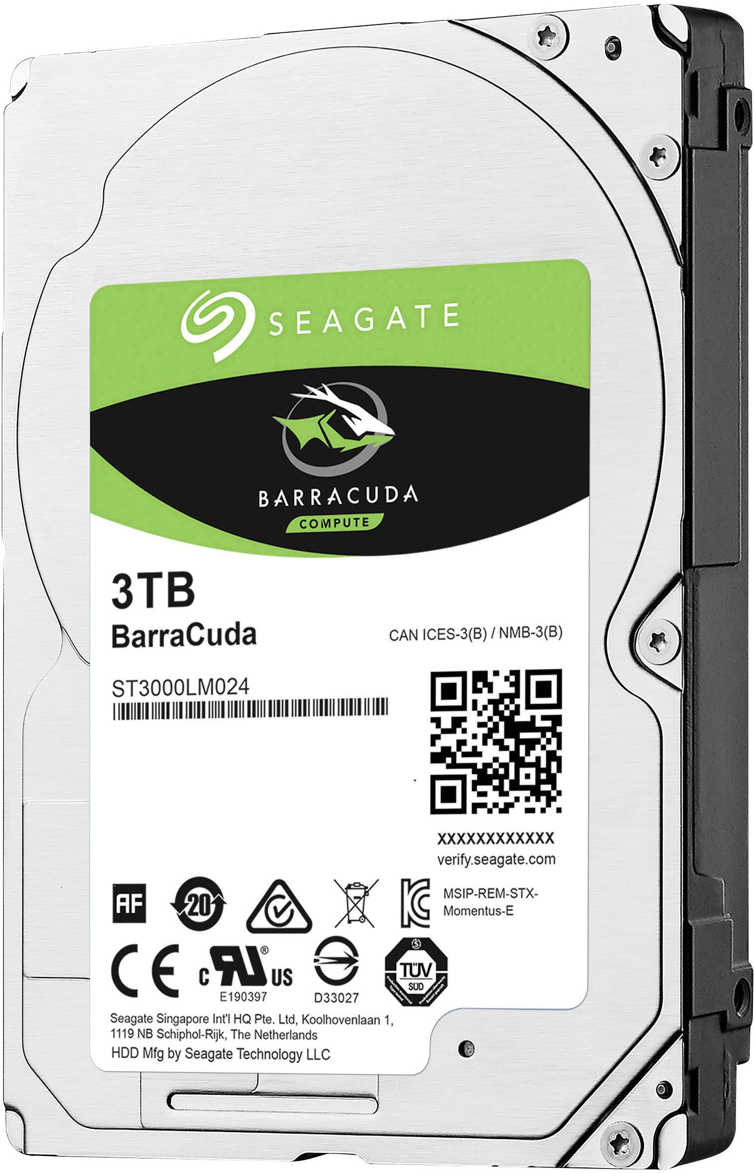 Seagate BarraCuda® 3 TB Interne Festplatte 6.35 cm (2.5 Zoll) SATA III ST3000LM024 Bulk