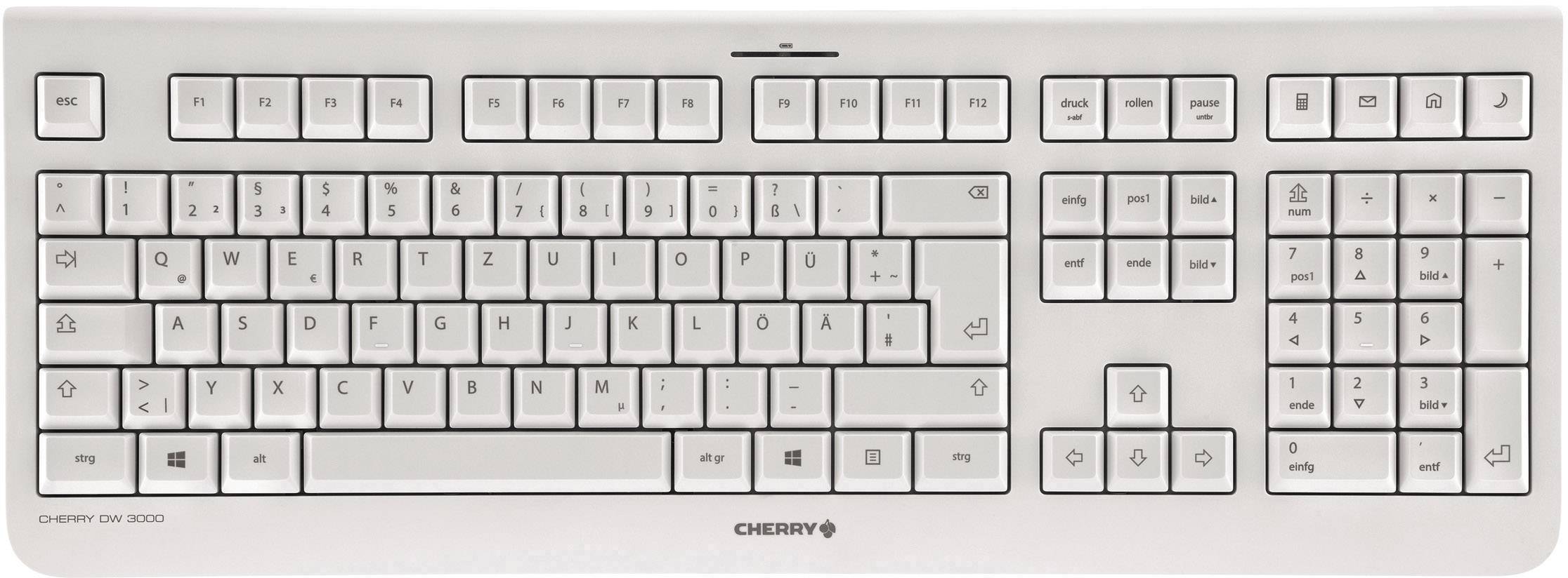 CHERRY DW 3000 Funk Tastatur, Maus-Set Deutsch, QWERTZ Weiß