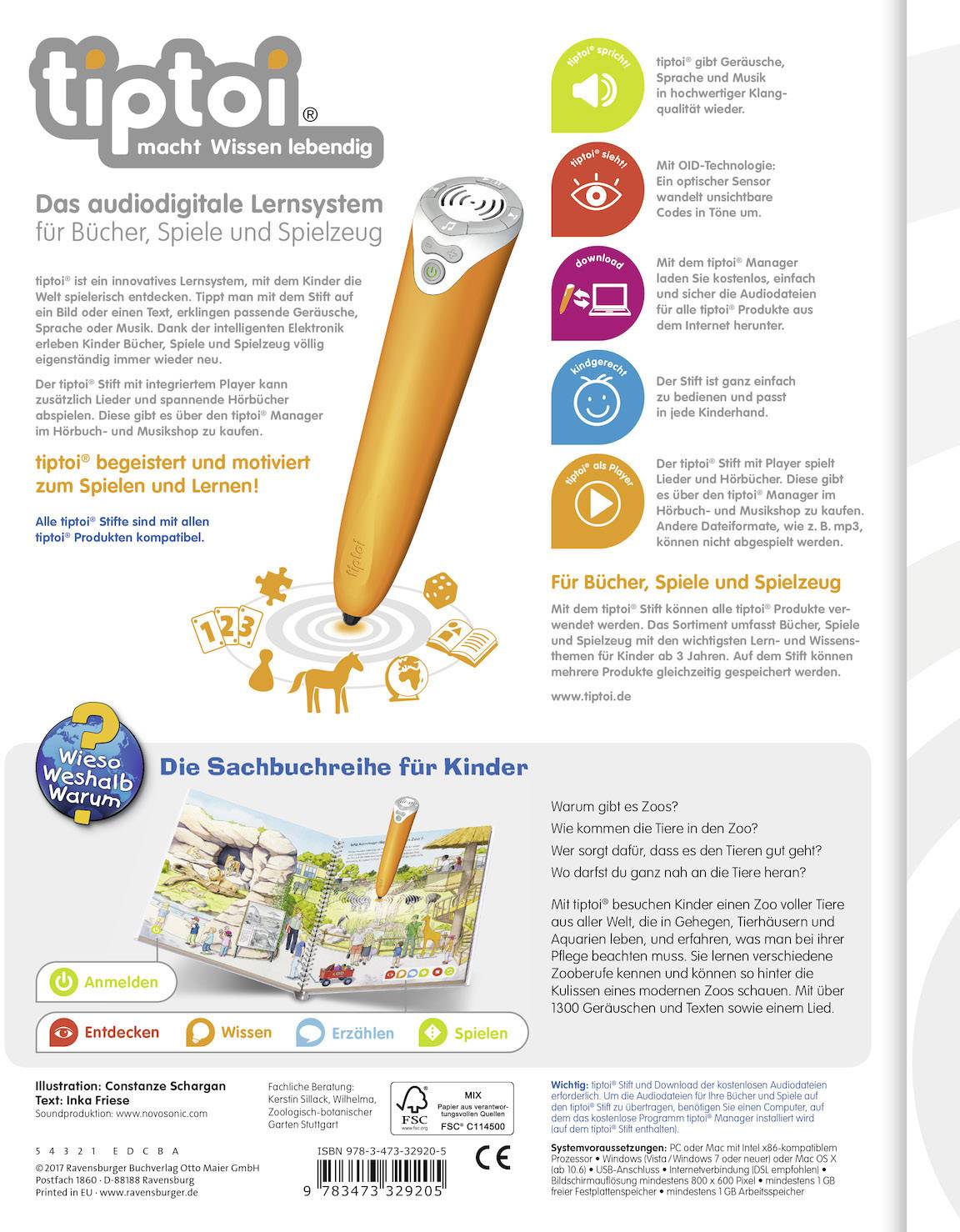 Ravensburger tiptoi® Entdecke den Zoo tiptoi® 32920