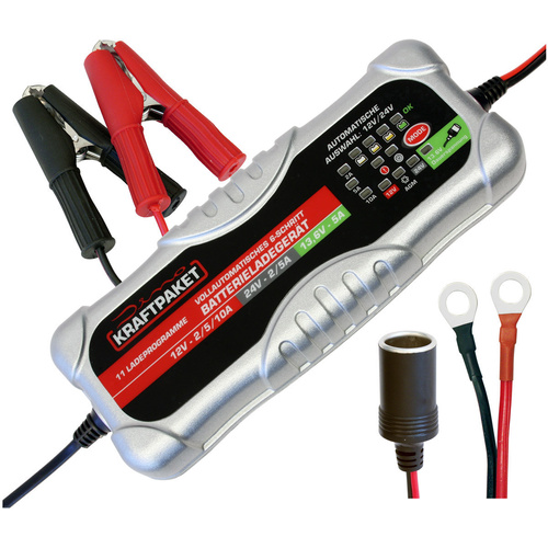 DINO KRAFTPAKET 136302 Automatikladegerät, Batterie Ladungsausgleicher, Kfz- Ladegerät 10 A, 5 A, 2A 5 A, 2A