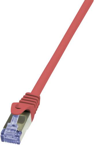LogiLink RJ45 Netzwerk Anschlusskabel CAT 6a S/FTP 5.00m Rot Flammwidrig, Halogenfrei, mit Rastnasen