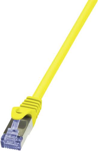 LogiLink RJ45 Netzwerk Anschlusskabel CAT 6a S/FTP 0.50m Gelb Flammwidrig, Halogenfrei, mit Rastnase