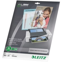 Leitz Laminierfolie DIN A4 80 micron glänzend 25St. Leitz Laminierfolie DIN A4 80 micron glänzend 25St.