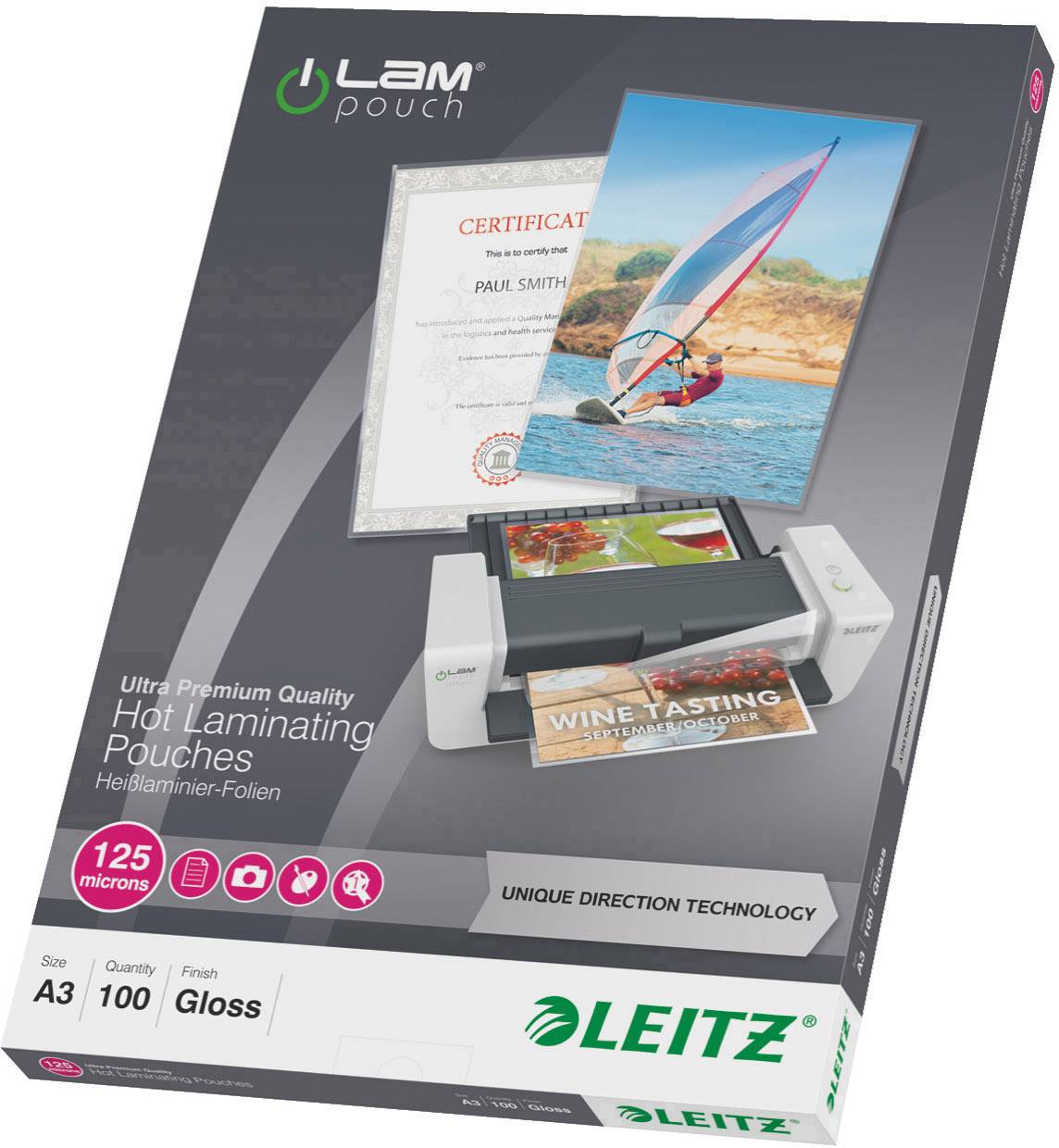 Leitz Laminierfolie DIN A3 125 micron glänzend 100 St.